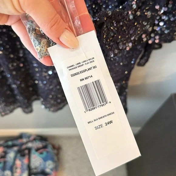 Pisarro Nights Sequence Party Formal Sheer Bell Sleeve Dress NWT - Picture 7 of 9